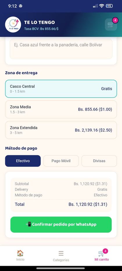 Te lo tengo, confirmar pedido